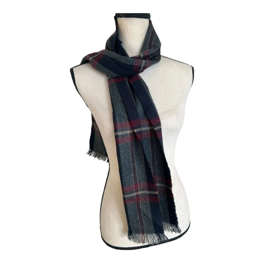 Acrylic Plaid Infinity Scarf